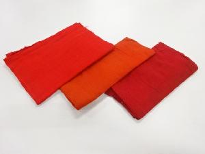 アンティーク　赤紅絹はぎれ3種セット